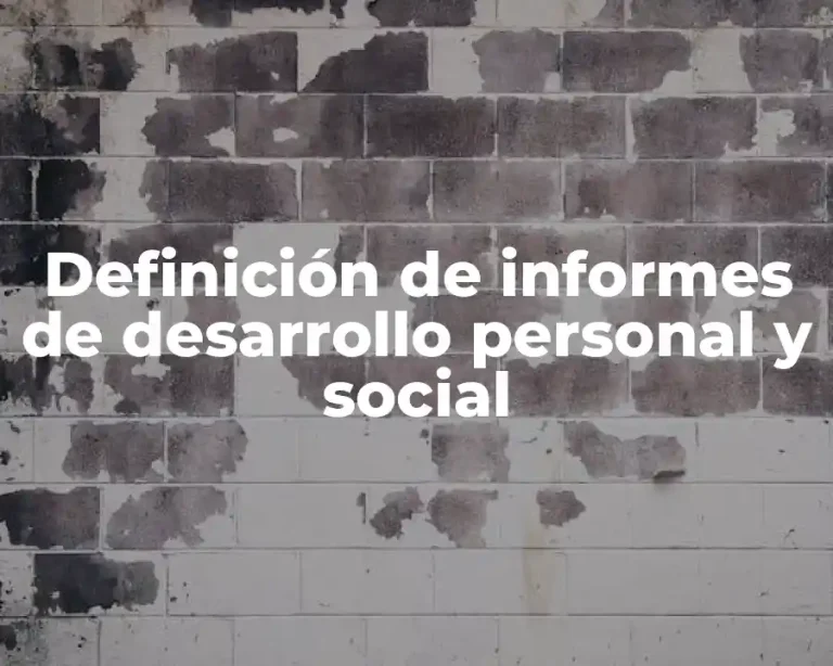 Definición de informes de desarrollo personal y social