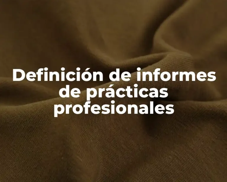 Definición de informes de prácticas profesionales