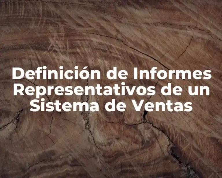 Definición de Informes Representativos de un Sistema de Ventas