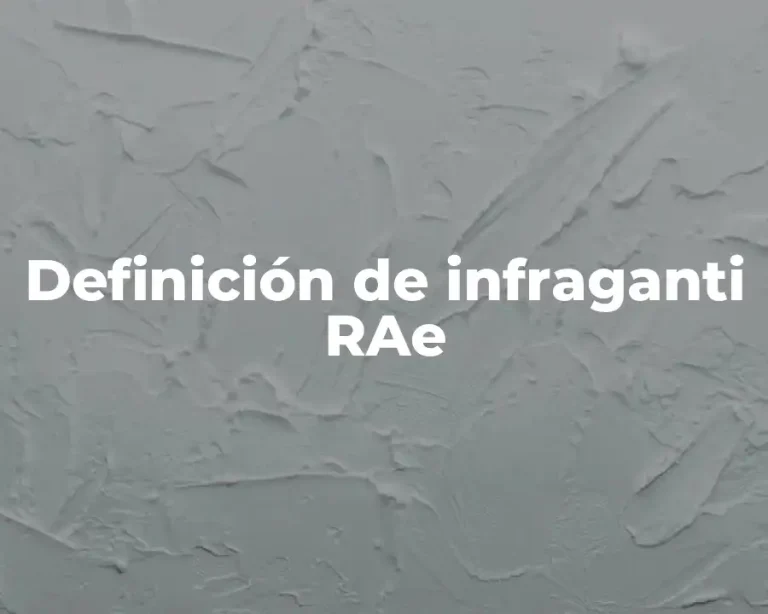 Definición de infraganti RAe