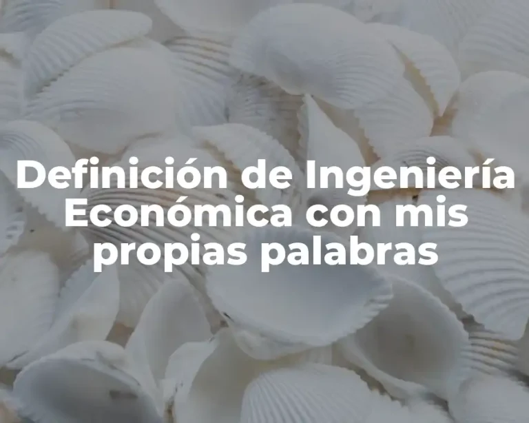Definición de Ingeniería Económica con mis propias palabras