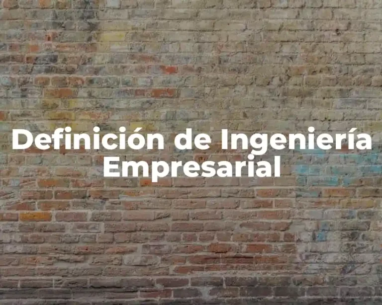 Definición de Ingeniería Empresarial