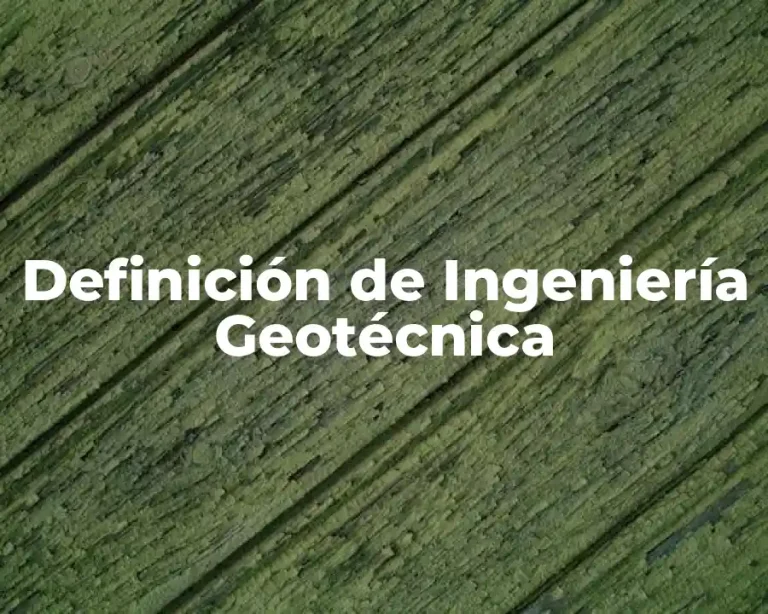 Definición de Ingeniería Geotécnica
