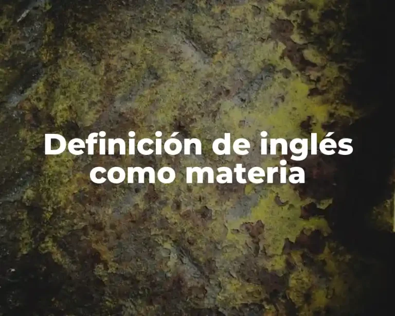 Definición de inglés como materia