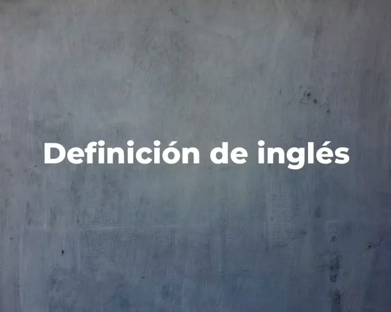 Definición de inglés