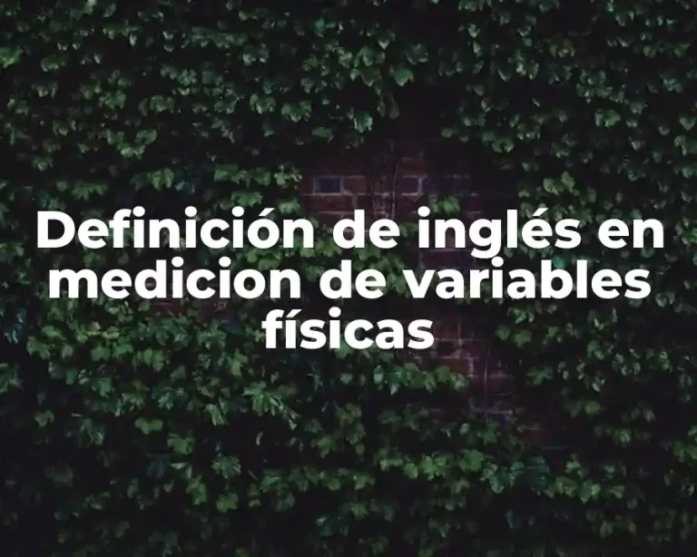 Definición de inglés en medicion de variables físicas