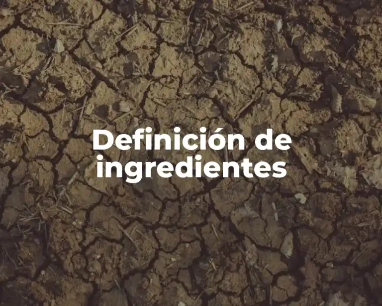 Definición de ingredientes