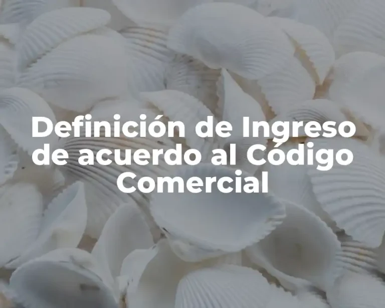 Definición de Ingreso de acuerdo al Código Comercial