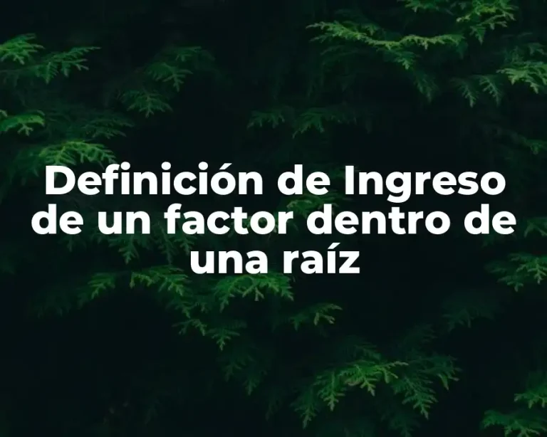 Definición de Ingreso de un factor dentro de una raíz