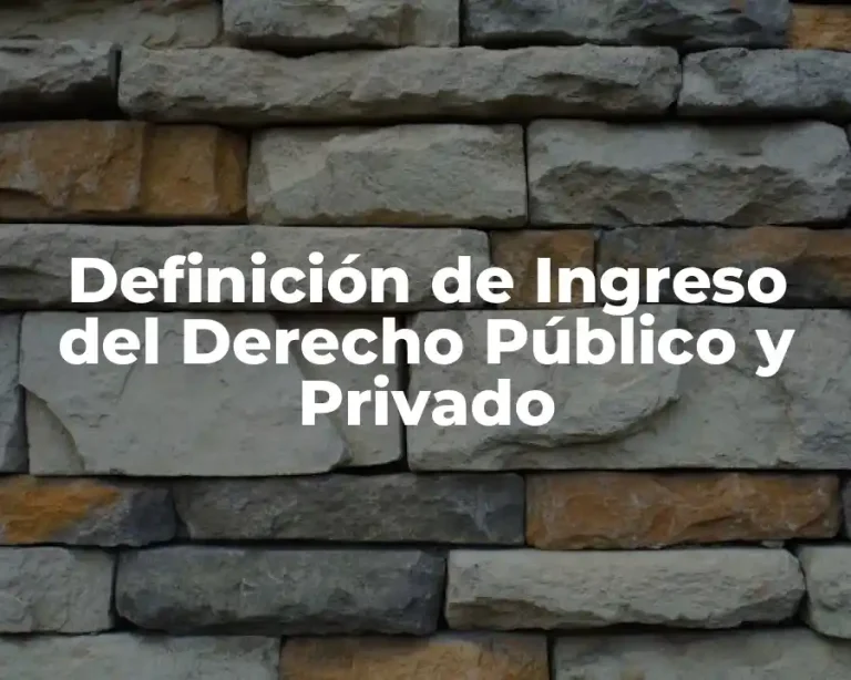 Definición de Ingreso del Derecho Público y Privado
