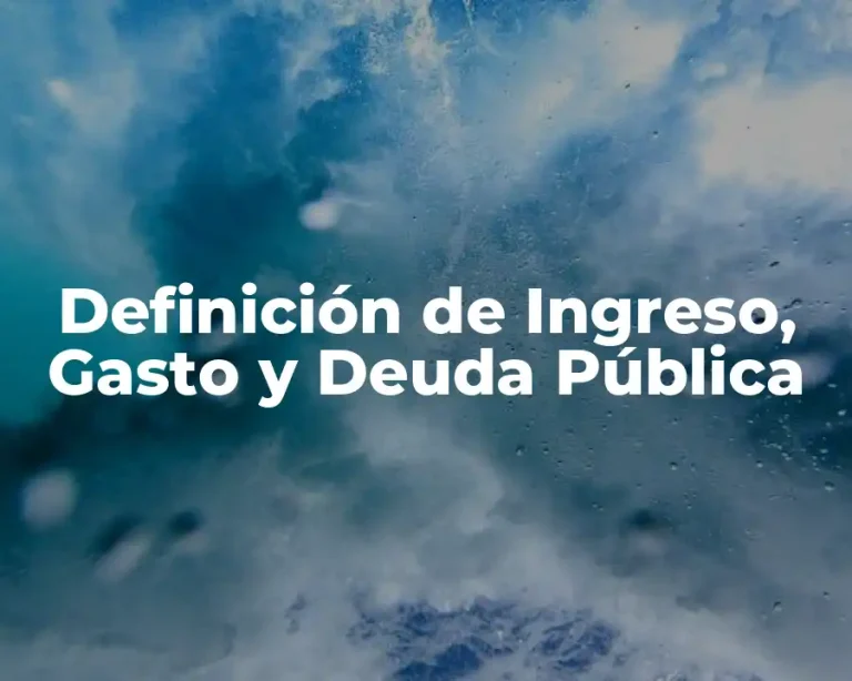Definición de Ingreso, Gasto y Deuda Pública