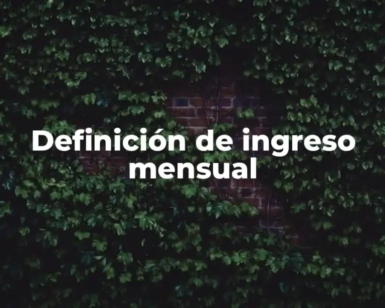 Definición de ingreso mensual