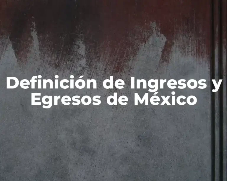 Definición de Ingresos y Egresos de México