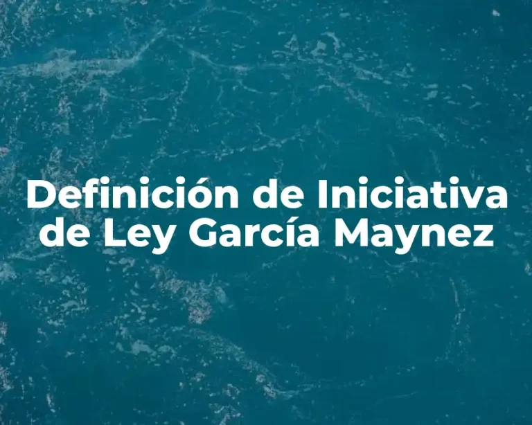 Definición de Iniciativa de Ley García Maynez