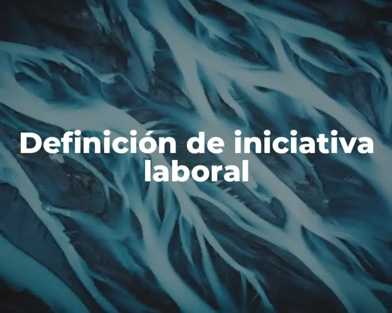 Definición de iniciativa laboral