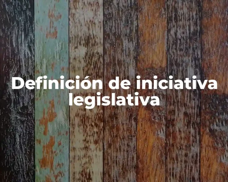 Definición de iniciativa legislativa
