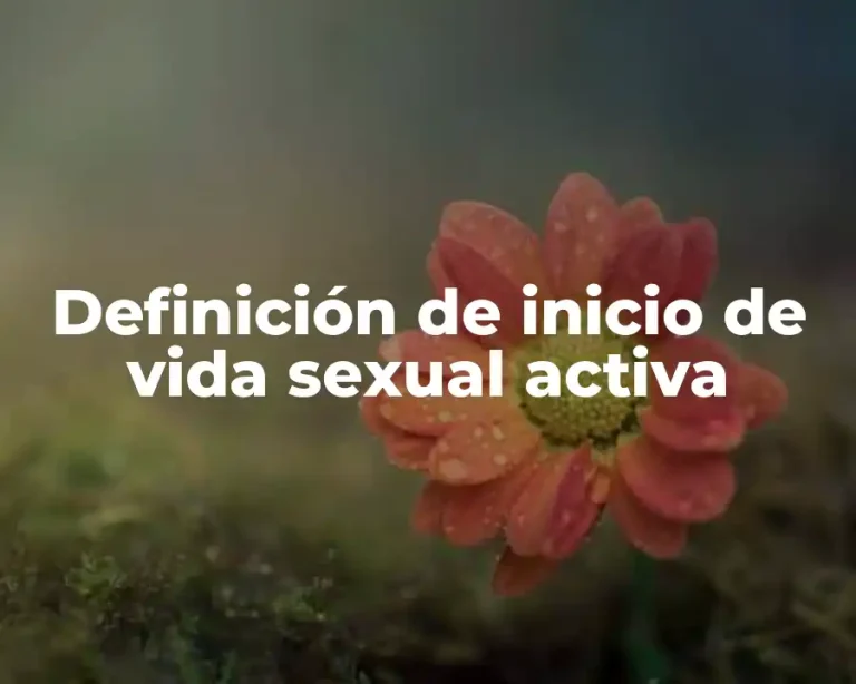 Definición de inicio de vida sexual activa