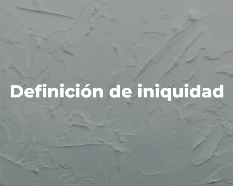 Definición de iniquidad