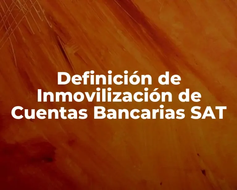 Definición de Inmovilización de Cuentas Bancarias SAT