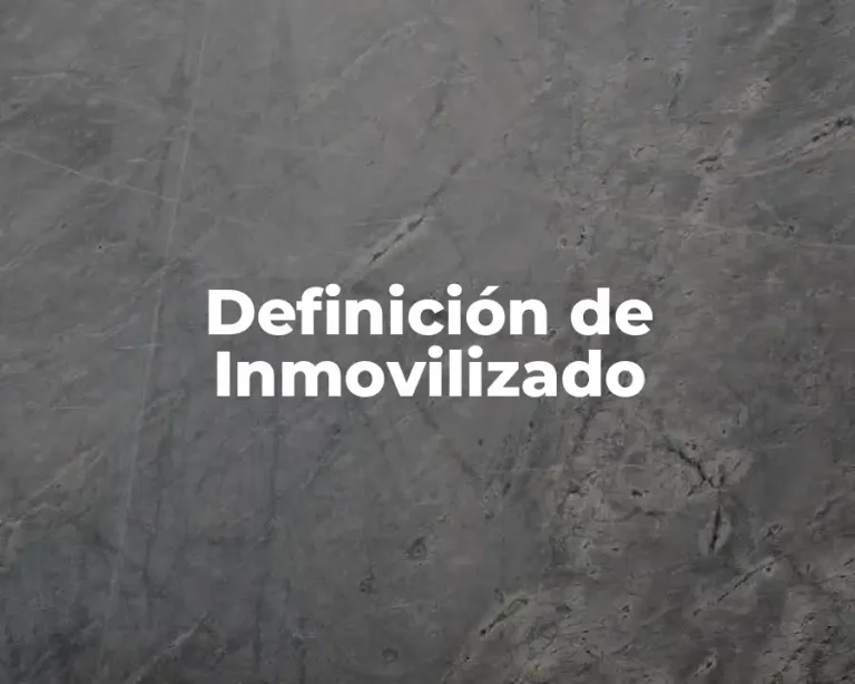 Definición de Inmovilizado