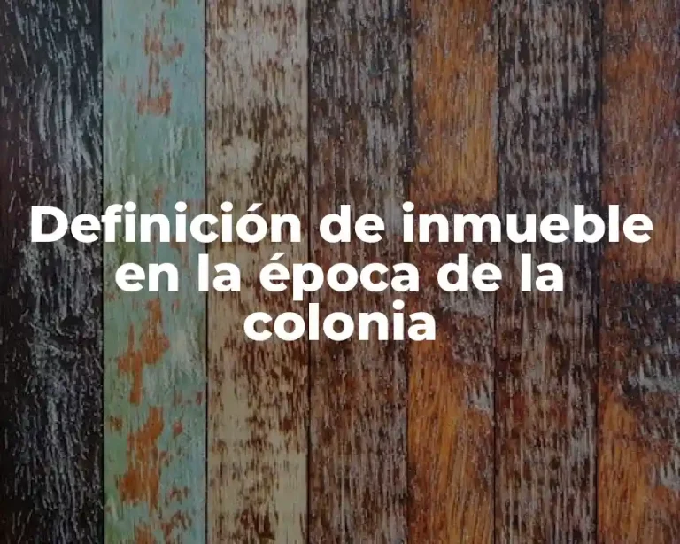 Definición de inmueble en la época de la colonia