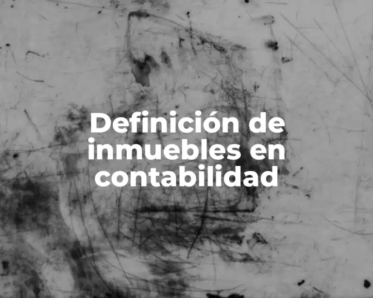 Definición de inmuebles en contabilidad