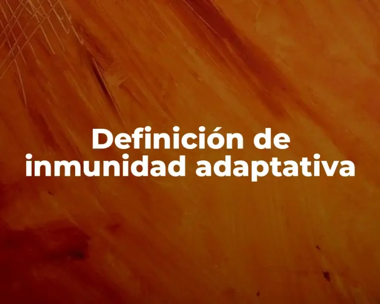Definición de inmunidad adaptativa
