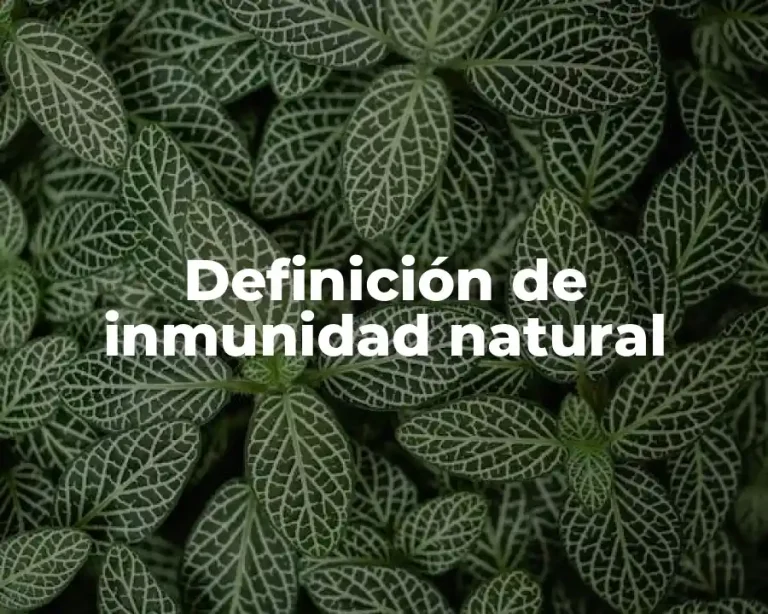 Definición de inmunidad natural