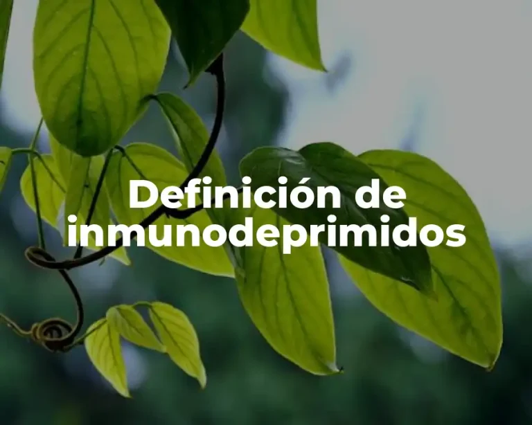 Definición de inmunodeprimidos