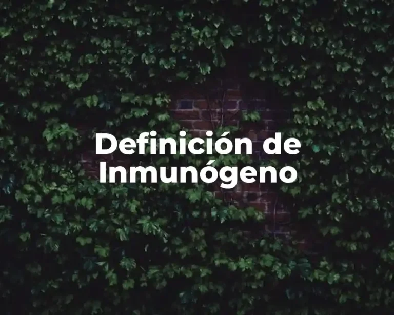 Definición de Inmunógeno