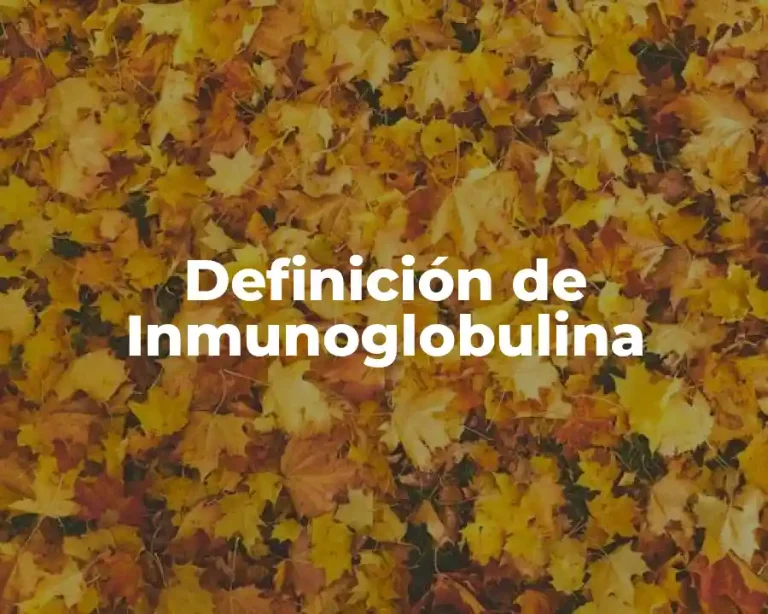 Definición de Inmunoglobulina