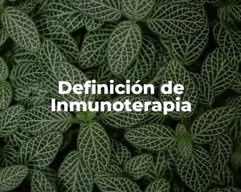 Definición de Inmunoterapia