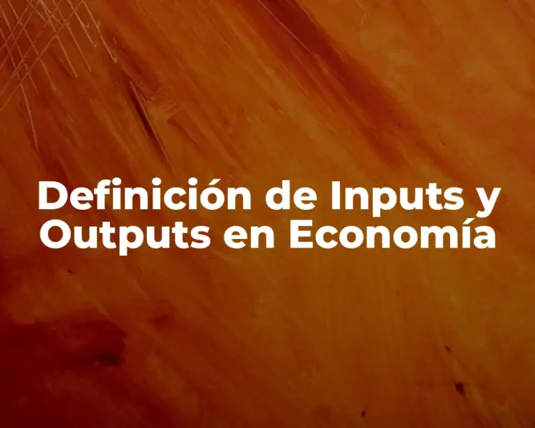 Definición de Inputs y Outputs en Economía