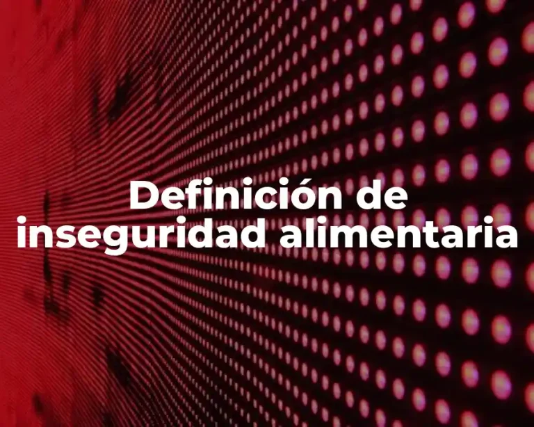 Definición de inseguridad alimentaria