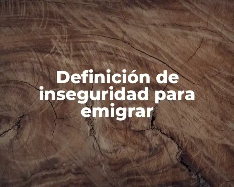 Definición de inseguridad para emigrar