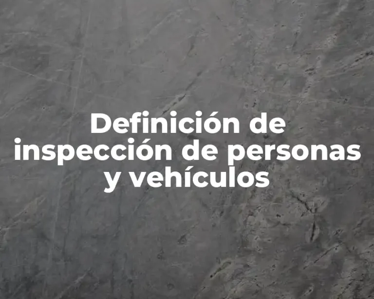 Definición de inspección de personas y vehículos