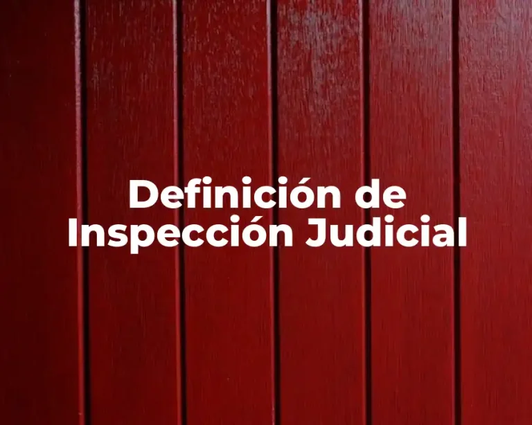 Definición de Inspección Judicial