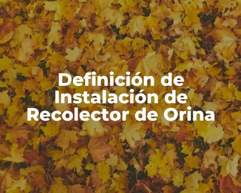 Definición de Instalación de Recolector de Orina