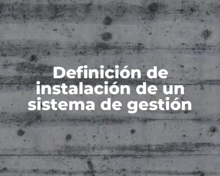 Definición de instalación de un sistema de gestión
