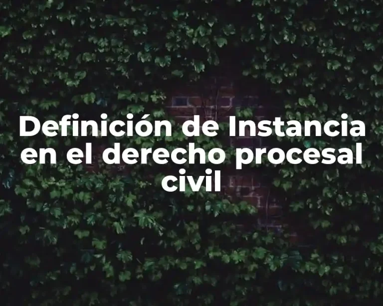 Definición de Instancia en el derecho procesal civil