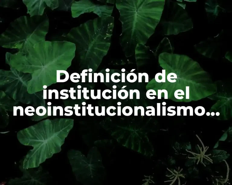 Definición de institución en el neoinstitucionalismo sociológico