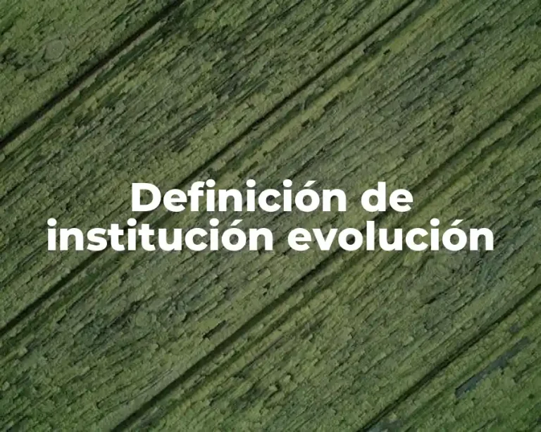 Definición de institución evolución