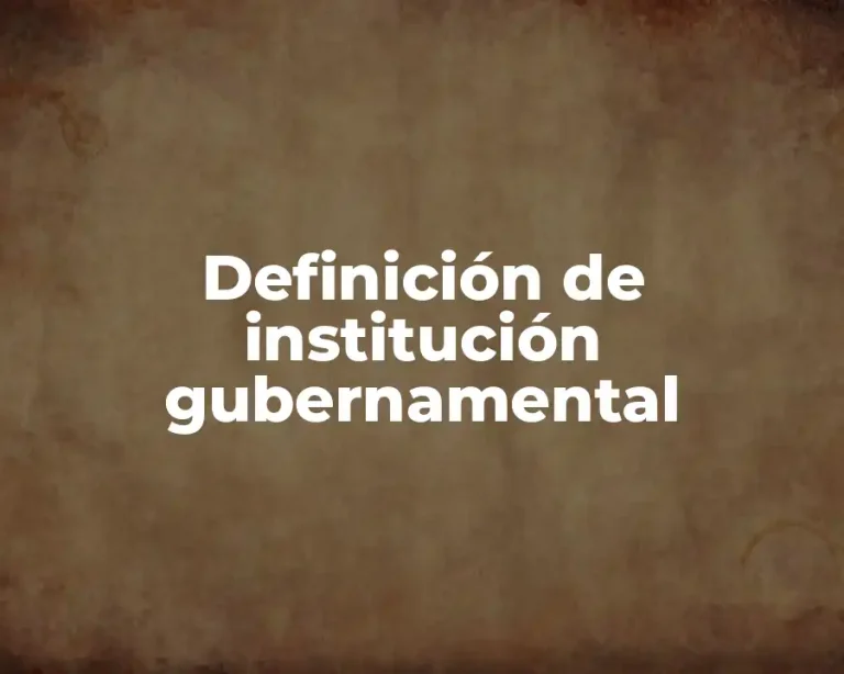 Definición de institución gubernamental