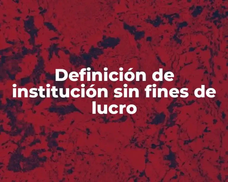 Definición de institución sin fines de lucro