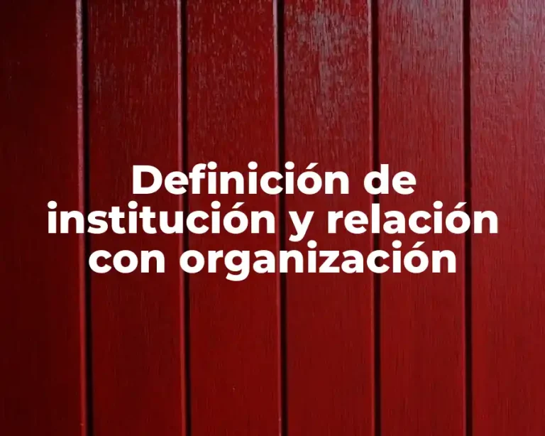 Definición de institución y relación con organización