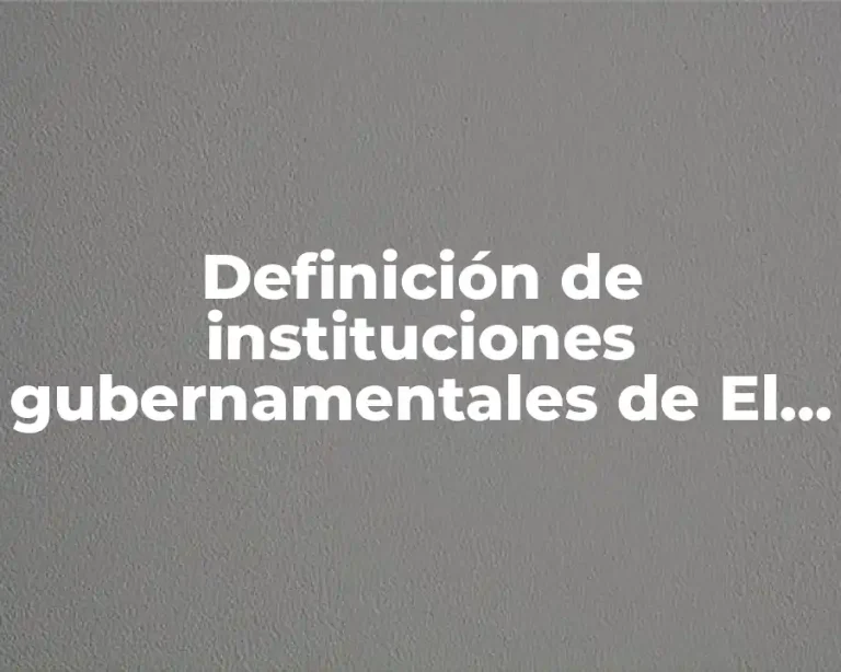 Definición de instituciones gubernamentales de El Salvador