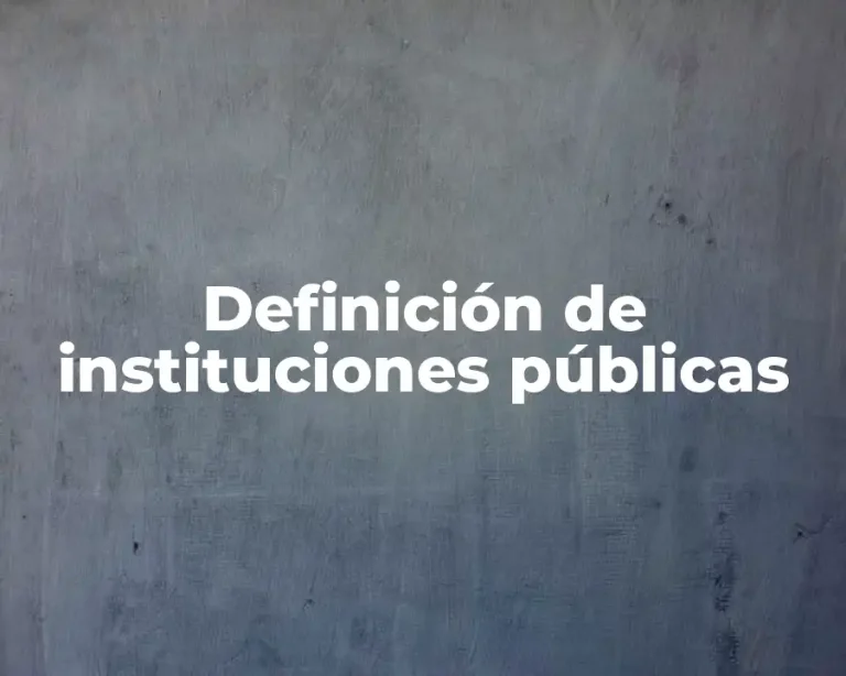 Definición de instituciones públicas