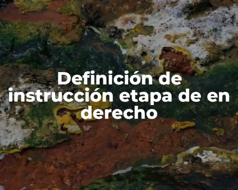 Definición de instrucción etapa de en derecho