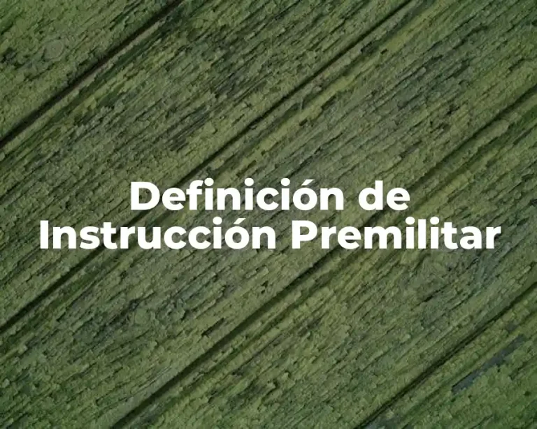 Definición de Instrucción Premilitar
