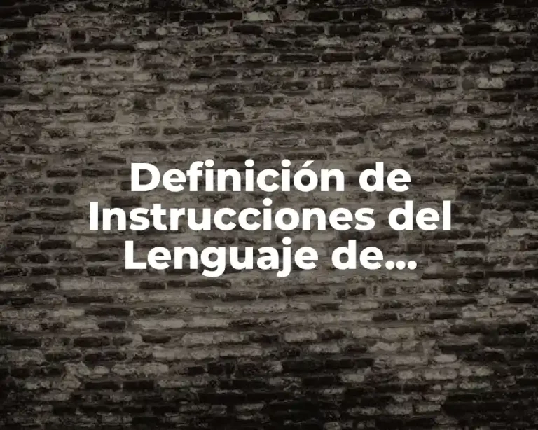 Definición de Instrucciones del Lenguaje de Programación
